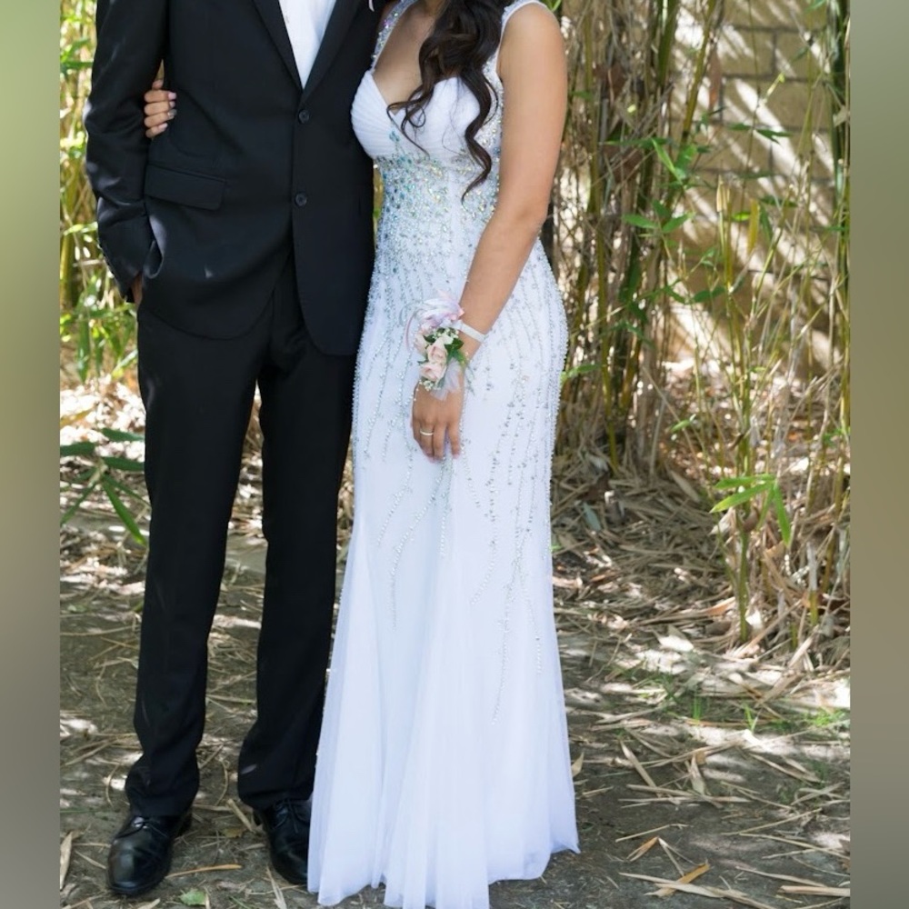 White Rhinestone Gown - Picture 4 of 4